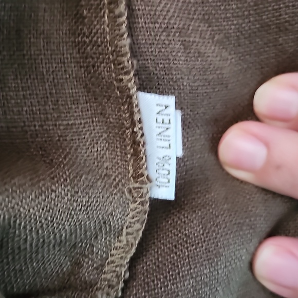 Army Green 100% Linen button blazer - Picture 3 of 4